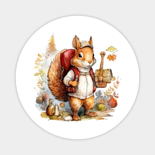 Watercolor Adventure Squirrel #6 Magnet